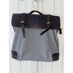 Anthropologie Jesslyn Blake Leather Crossbody Satchel Bag Brown Striped NO STRAP